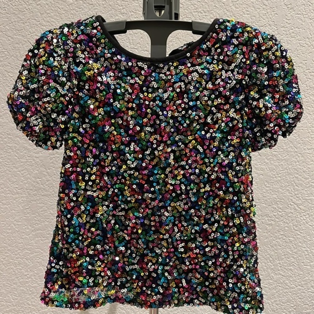 Sequence Rainbow puffed sleeve top